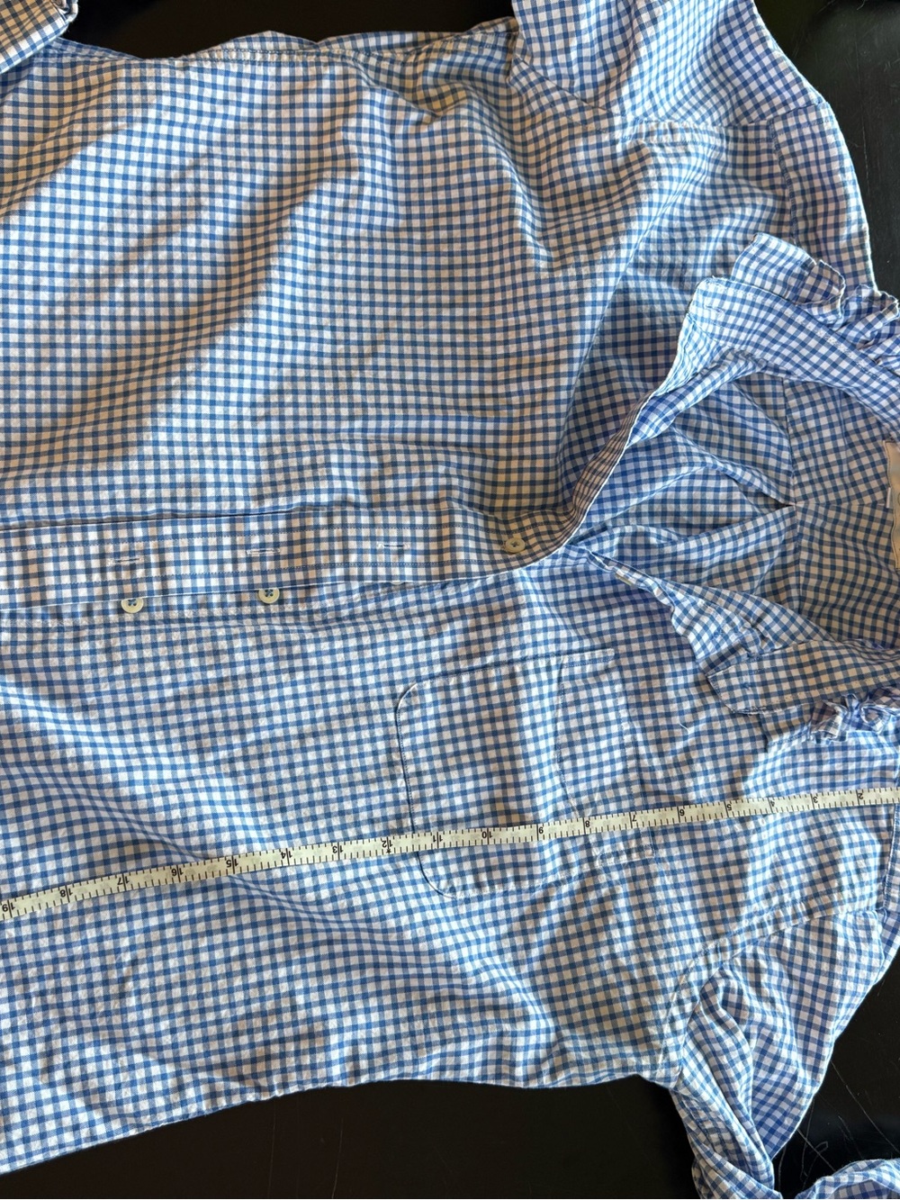 One of a kind upcycled short with ruffle collar